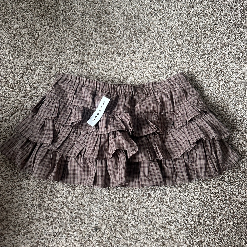 Plaid Ruffle Skirt